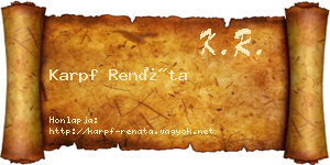 Karpf Renáta névjegykártya
