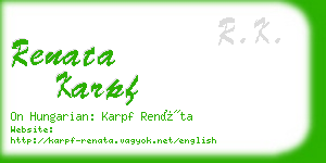 renata karpf business card